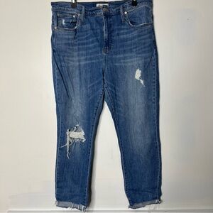 Madewell Jeans 32 High-Rise Slim Boyjean Ripped Baggy distressed